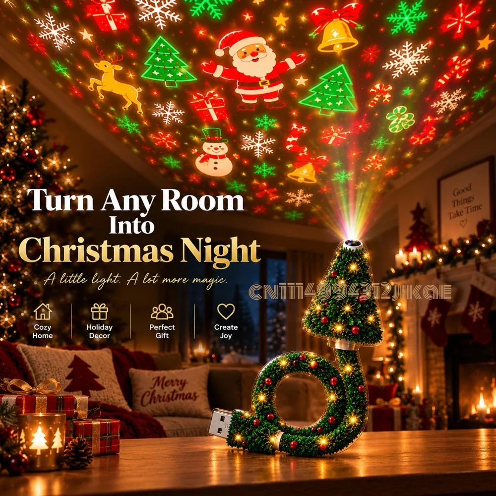 USB Holiday Projection Tree Lamp